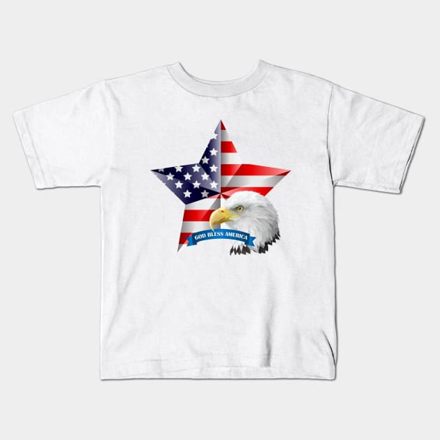 God Bless America Kids T-Shirt by dcohea